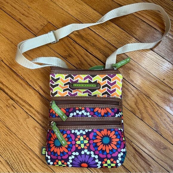 Lily Bloom Purse Cross Body Shoulder Bag Karma Bloom Multsection Charmed New - Picture 3 of 9